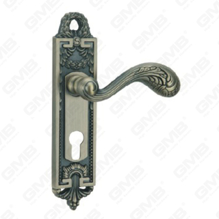 Deurklink trek houten deur hardware-handgreep slot deurgreep op plaat voor de verstoringsvergrendeling door zinklegering of stalen deurplaathendel (ZM412105-DAB)