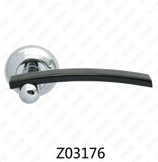 Zamak zinklegering aluminium rozet deurklink met ronde rozet (Z02176)