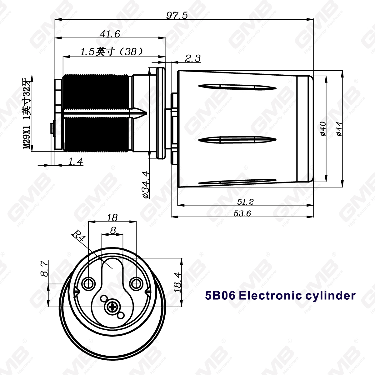 Hoogbeveiliging Multi-Unlocking manieren IP67 WiFi digitaal verstelbaar modulair profiel Smart elektronische deurslotcilinder (5B06)