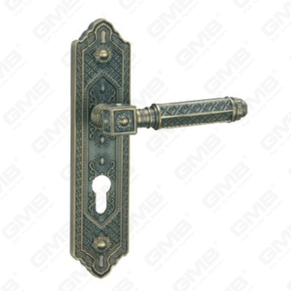 Deurklink trek houten deur hardware-handgreep slot deurgreep op plaat voor de verstoringsvergrendeling door zinklegering of stalen deurplaatgreep (ZM463102-DAB)
