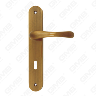 Messing Handgrepen Houten Deur Hardware Handvat Slot Deurklink op Plaat voor Insteekslotset (B-PM9889-AB)