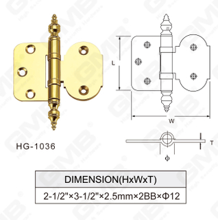 Hoogwaardige deurhardware Brass Door scharnier [HG-1036]