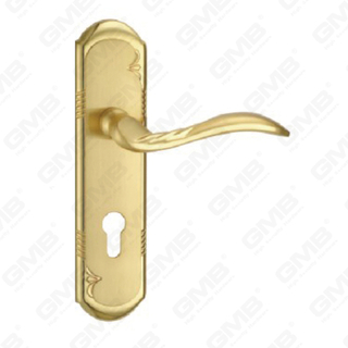 Deurklink trek houten deur hardware-handgreep slot deurgreep op plaat voor de verstoringsvergrendeling door zinklegering of stalen deurplaatgreep (ZM83238-GSB GPB)