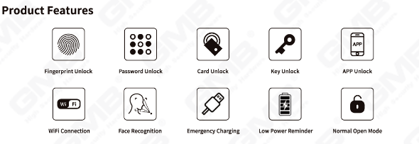 Hoge beveiligingsvingerafdruk/RFID-kaart/wifi/tuya/tt-app/met camera intelligente anti-peep digitale slimme deurslot (830)